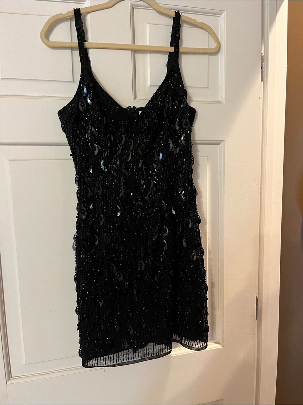 Mac Duggal Black Sequin Mini Dress